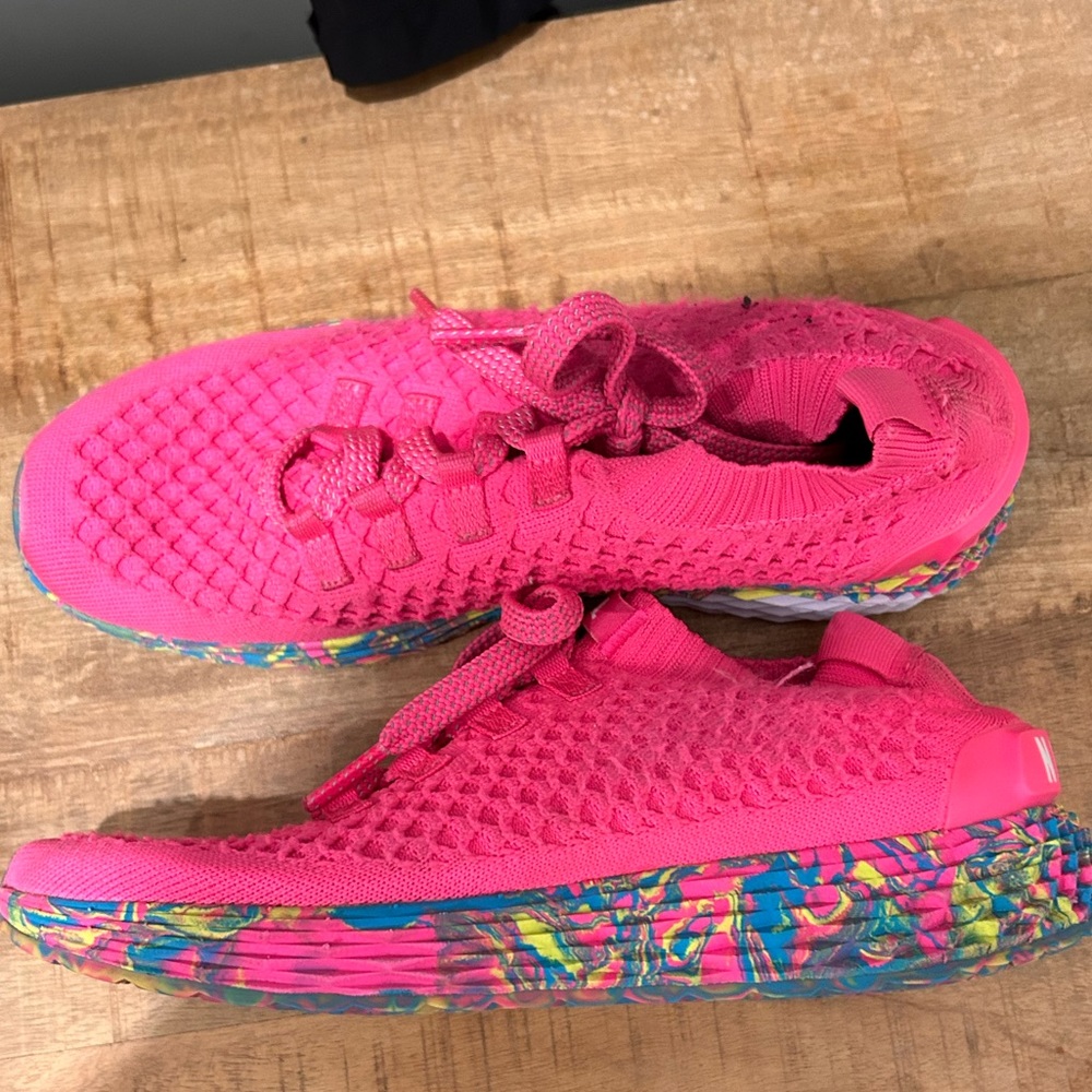 NOBULL Bright Pink Women's Sneakers with Multicolor Sole